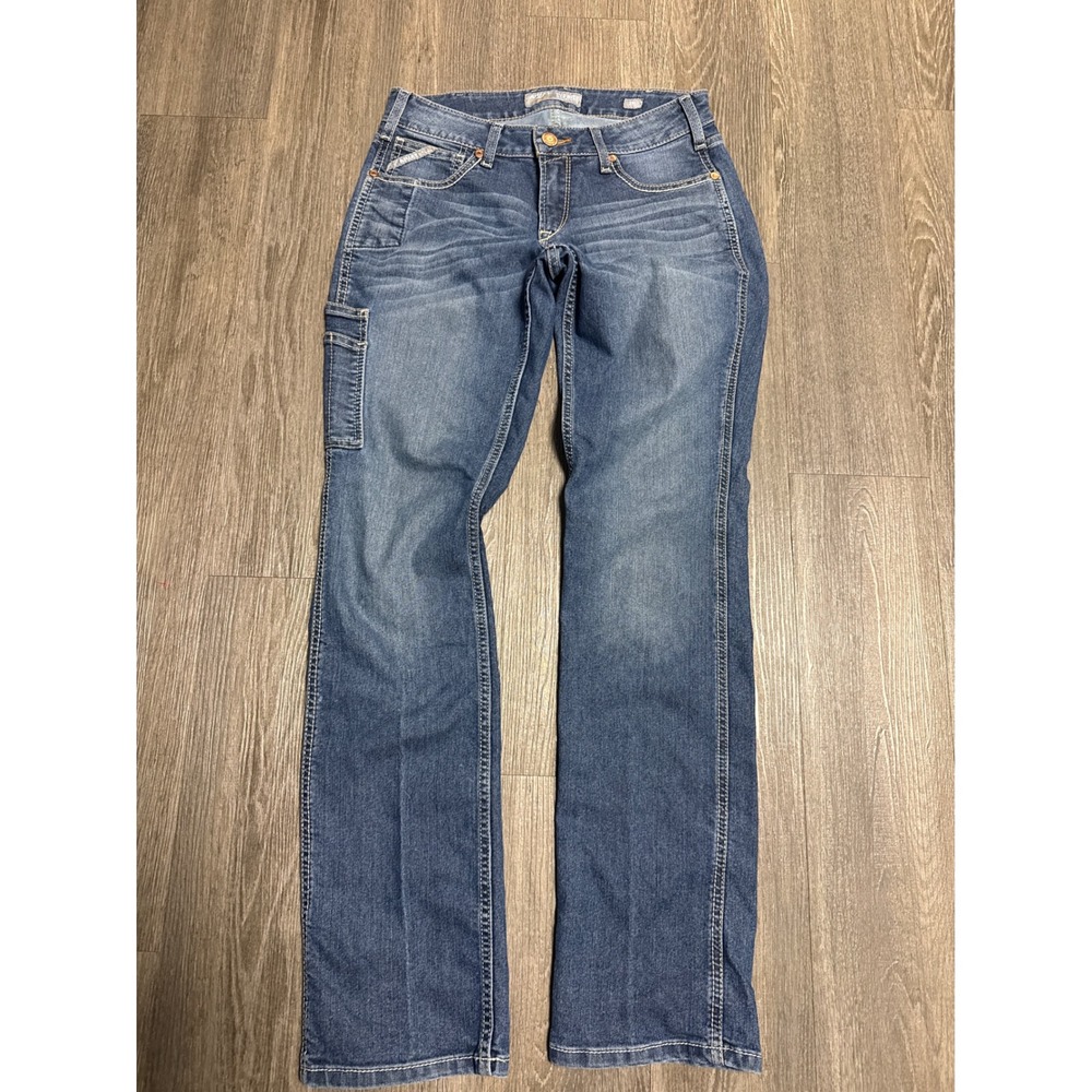 Ariat Rebar Mid Rise Straight Leg Jeans Womens 29L Medium Wash Blue Denim